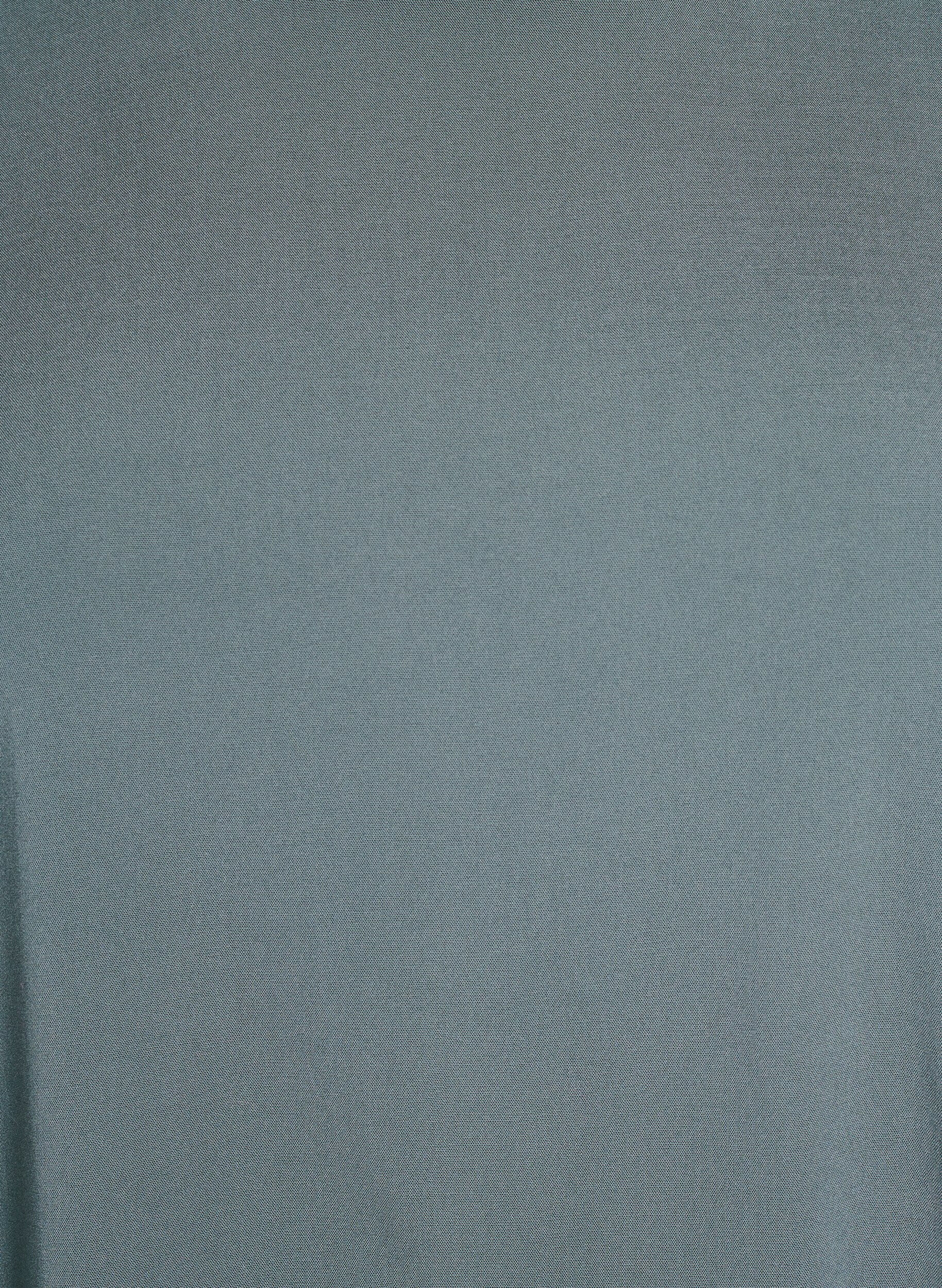 ZizziKort&aelig;rmet v&aelig;vet bluse med rund hals, Gr&oslash;n, Packshot image number 2