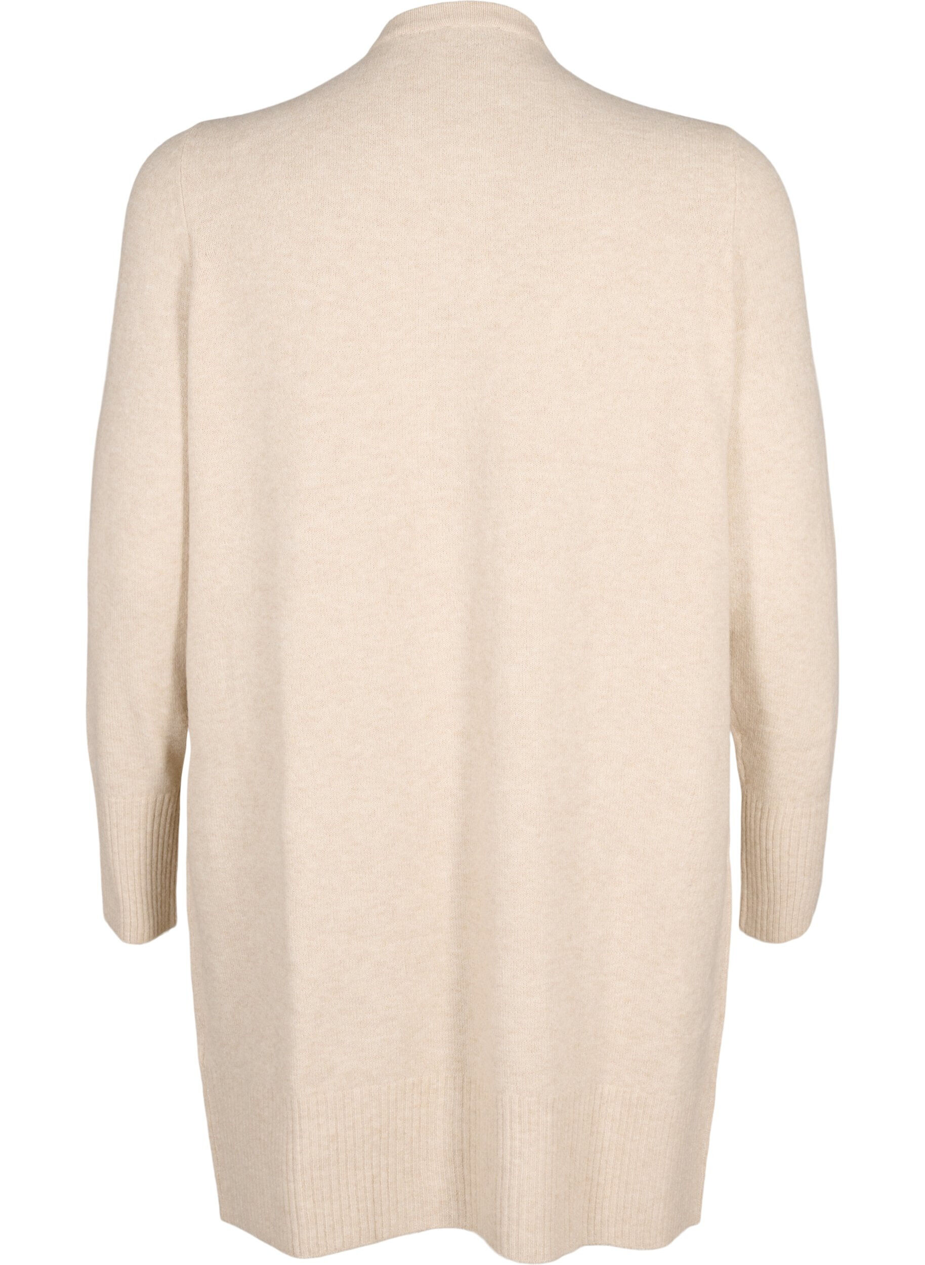 Zizzi Meleret strik cardigan med lommer, Beige, Packshot image number 1