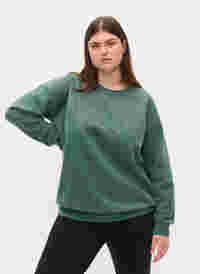 Sweatshirt med sporty tryk, Dark Forest, Model