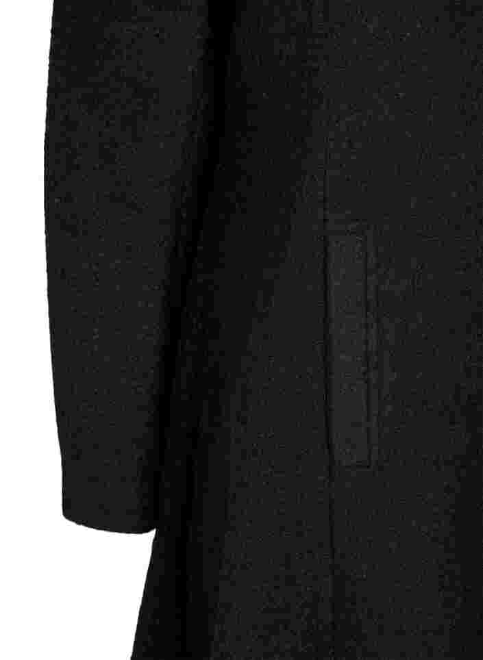 Frakke med hætte og a-shape, Black, Packshot image number 3