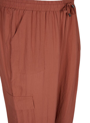 Løse viskose bukser med store lommer, Copper Brown, Packshot image number 2