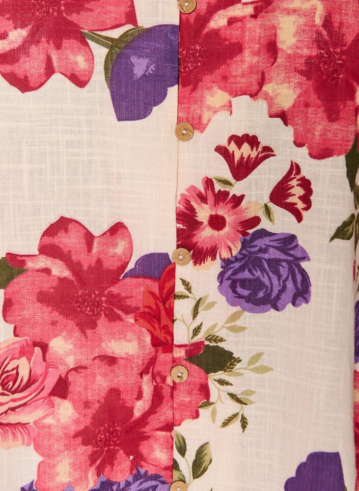 Kort&aelig;rmet bomuldsskjorte med V-udsk&aelig;ring, R&oslash;d, Packshot image number 2