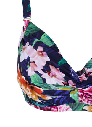Blomstret bikini overdel med bøjle, Flower Print, Packshot image number 2