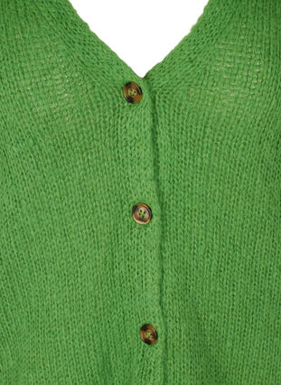 Strik cardigan med knapper og v-udskæring, Online Lime, Packshot image number 2