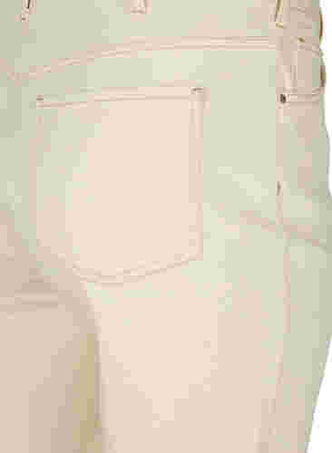 Denim shorts med rå kanter, Light Yellow, Packshot image number 3
