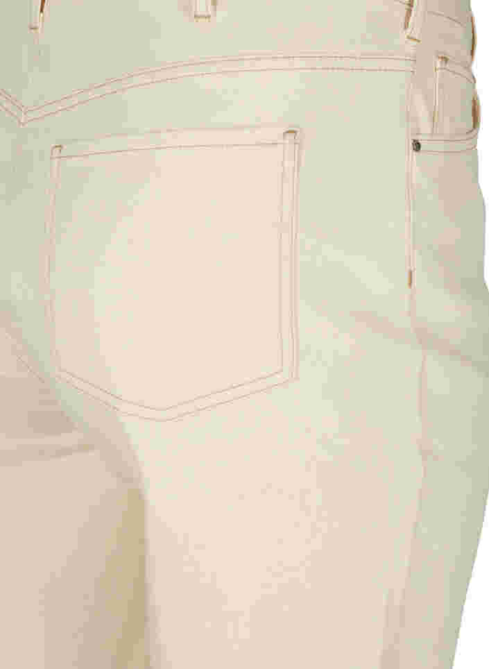 Denim shorts med rå kanter, Light Yellow, Packshot image number 3