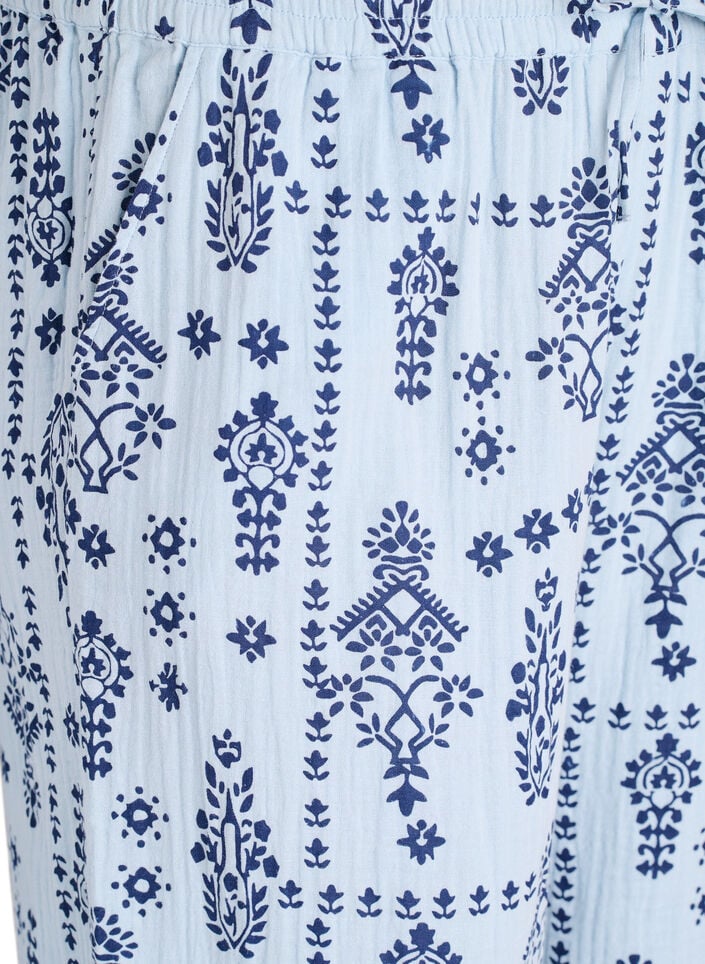 L&oslash;se bukser i bomuldsmusselin med prikker, Bl&aring;, Packshot image number 2