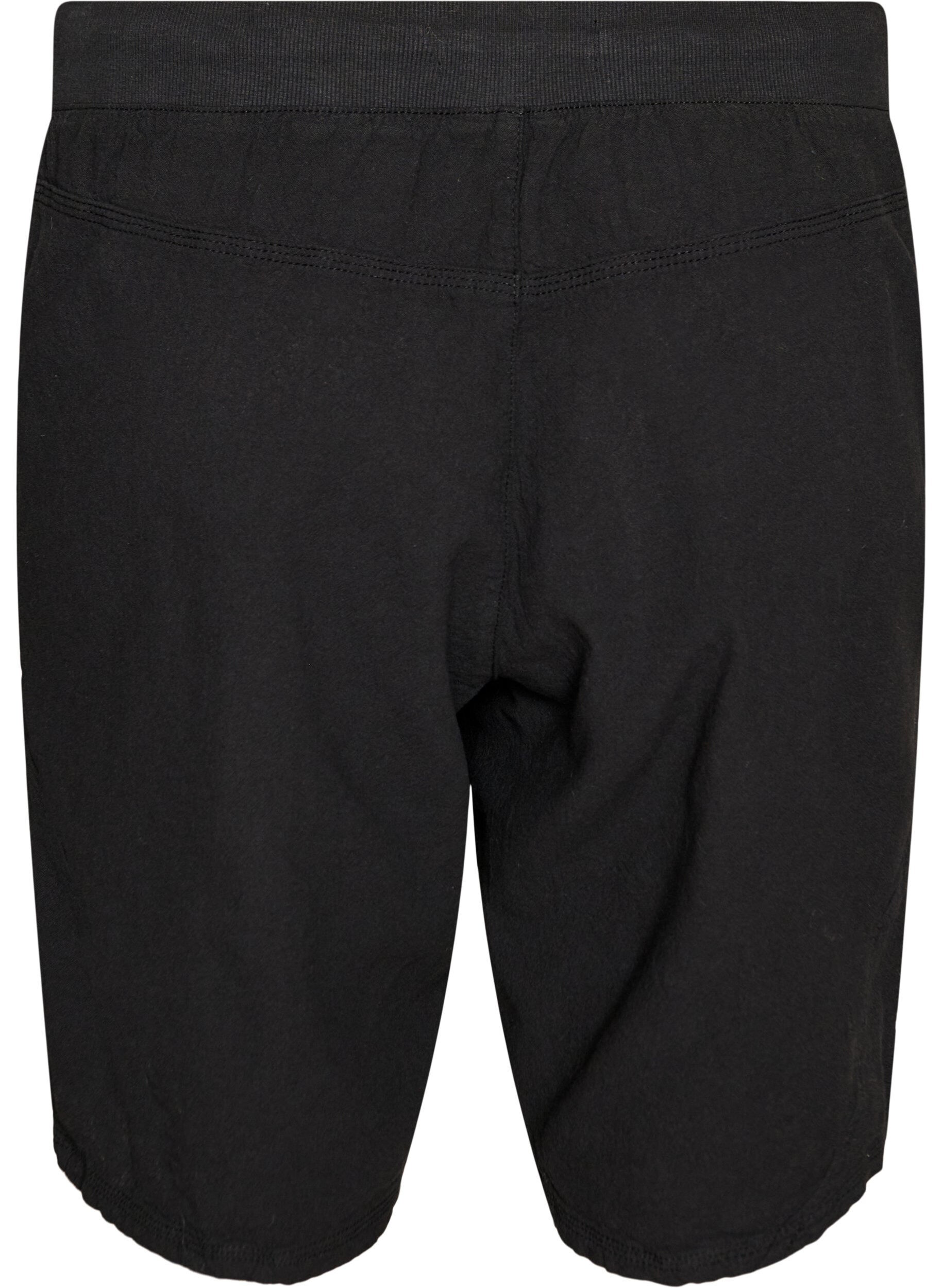 ZizziL&oslash;se shorts i bomuld med lommer, Sort, Packshot image number 1