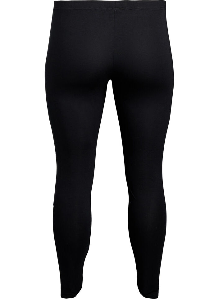 Viskose leggings med striber i siderne, Black W. Stripe, Packshot image number 1