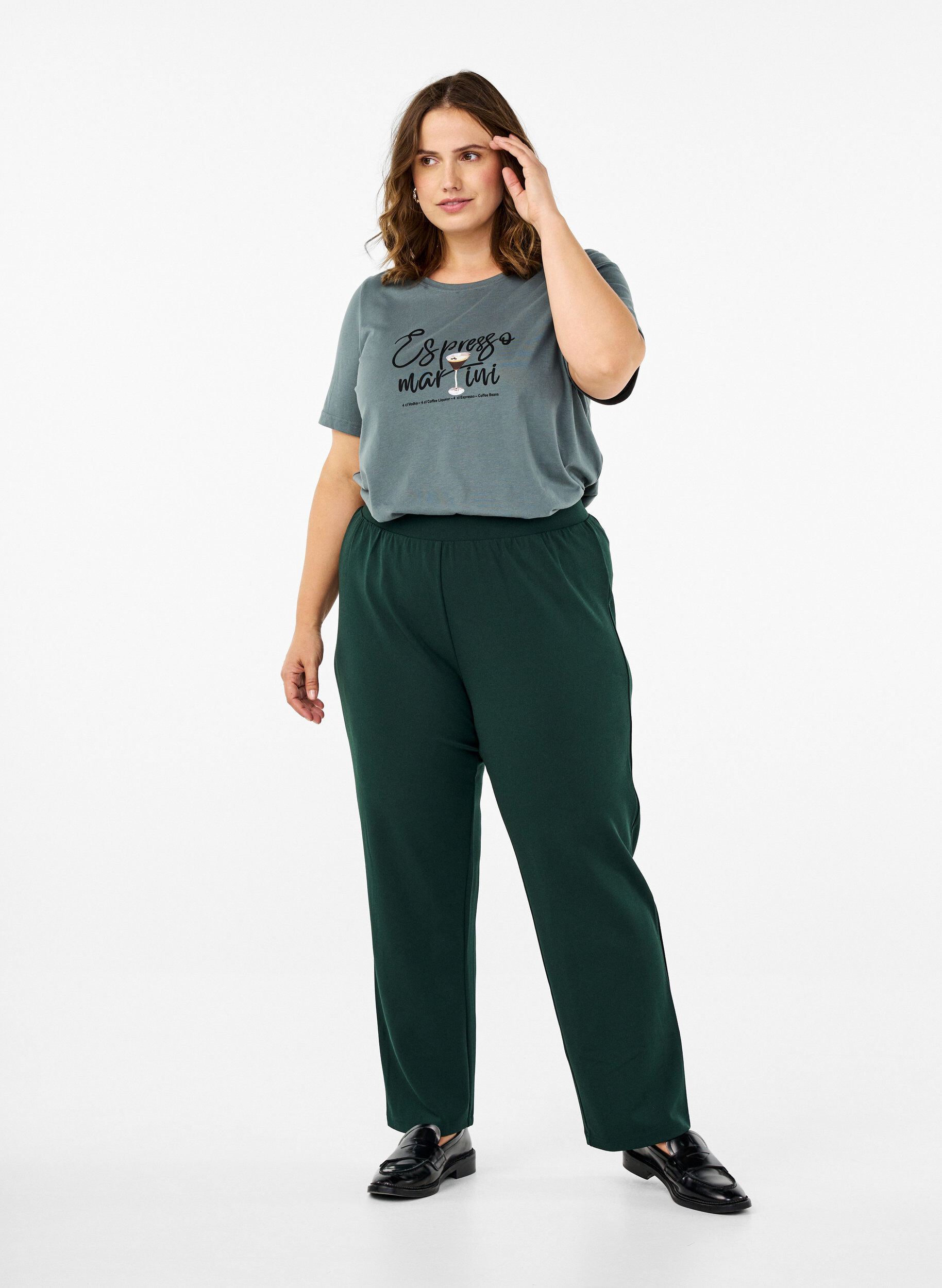 ZizziBukser med straight fit, Gr&oslash;n, Model image number 0