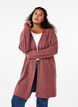 FLASH - Ribstrikket cardigan med slidser, Rose Brown Melange, Model image number 0