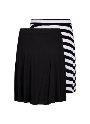 2-pak nederdel i viskose, Black / Black Y/D, Packshot image number 1
