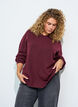Strikbluse med b&oslash;lgekanter, R&oslash;d, Model image number 0