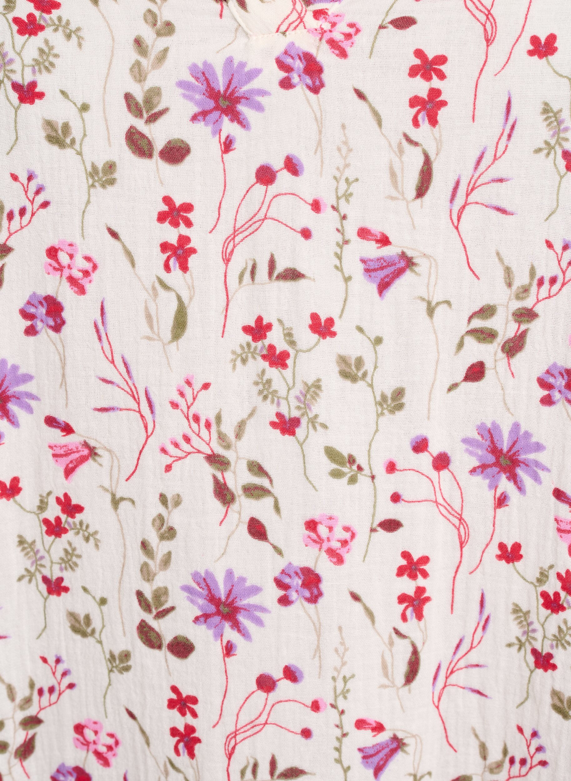 ZizziKort kjole i bomuldsmusselin med A-facon, Beige, Packshot image number 2