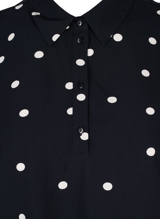 Ærmeløs viskose tunika med krave, Black Dot, Packshot image number 2
