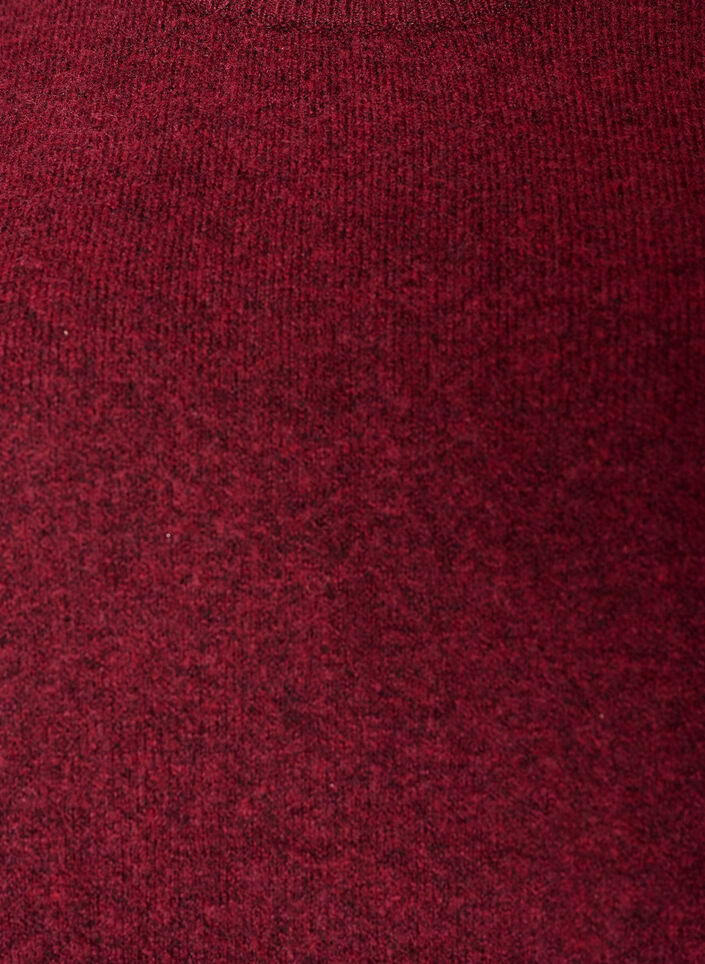 L&oslash;s strikbluse med korte &aelig;rmer, R&oslash;d, Packshot image number 2