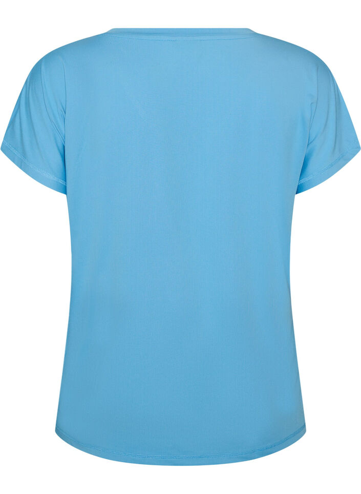 L&oslash;s tr&aelig;nings t-shirt med v-hals, Bl&aring;, Packshot image number 1