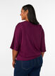 Jerseybluse med albuelange &aelig;rmer og balloneffekt, Lilla, Model image number 2