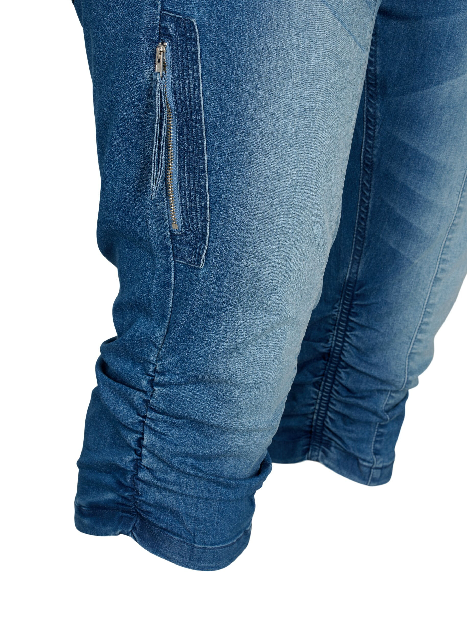 ZizziSlim fit capri jeans med lommer, Bl&aring;, Packshot image number 3