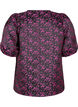 Skjortebluse med 1/2 ærmer og broderede blomster, Sort, Packshot image number 1