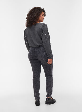 Amy jeans med høj talje, Grey Denim, Model image number 1