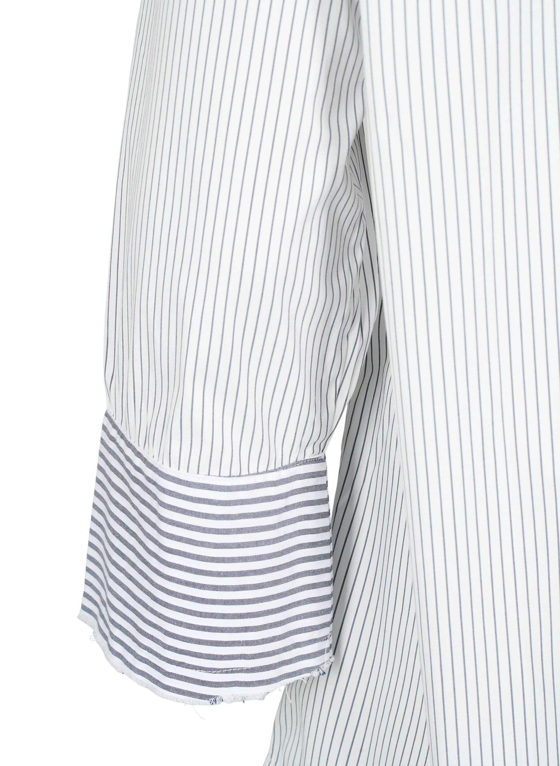 Zizzi Lang&aelig;rmet skjorte med striber, Lava Smoke Stripe, Packshot image number 3