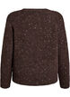 Strikket cardigan med pailletter, Brun, Packshot image number 1
