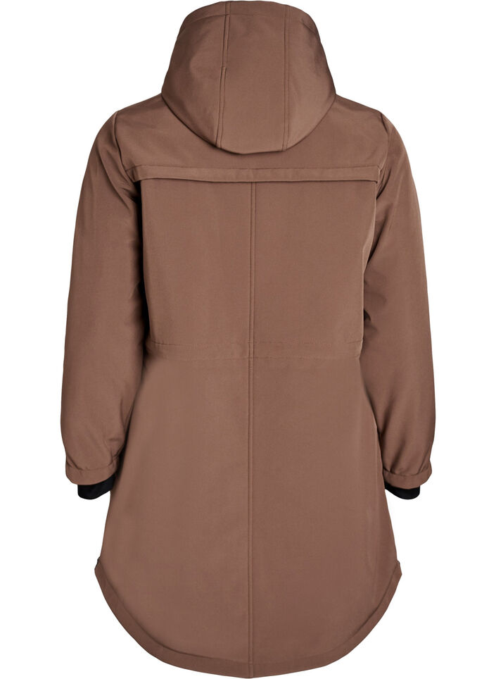 Vandafvisende softshelljakke med quiltet foer, Brun, Packshot image number 1