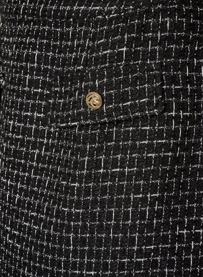 Kort nederdel i boucl&eacute;, Sort, Packshot image number 2