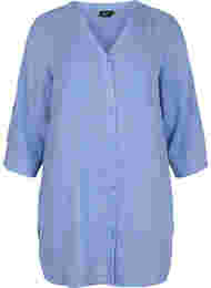Lang skjorte med 3/4 ærmer og v-udskæring, Ultramarine