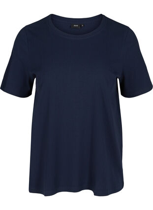 Kortærmet t-shirt i ribkvalitet, Navy Blazer, Packshot image number 0