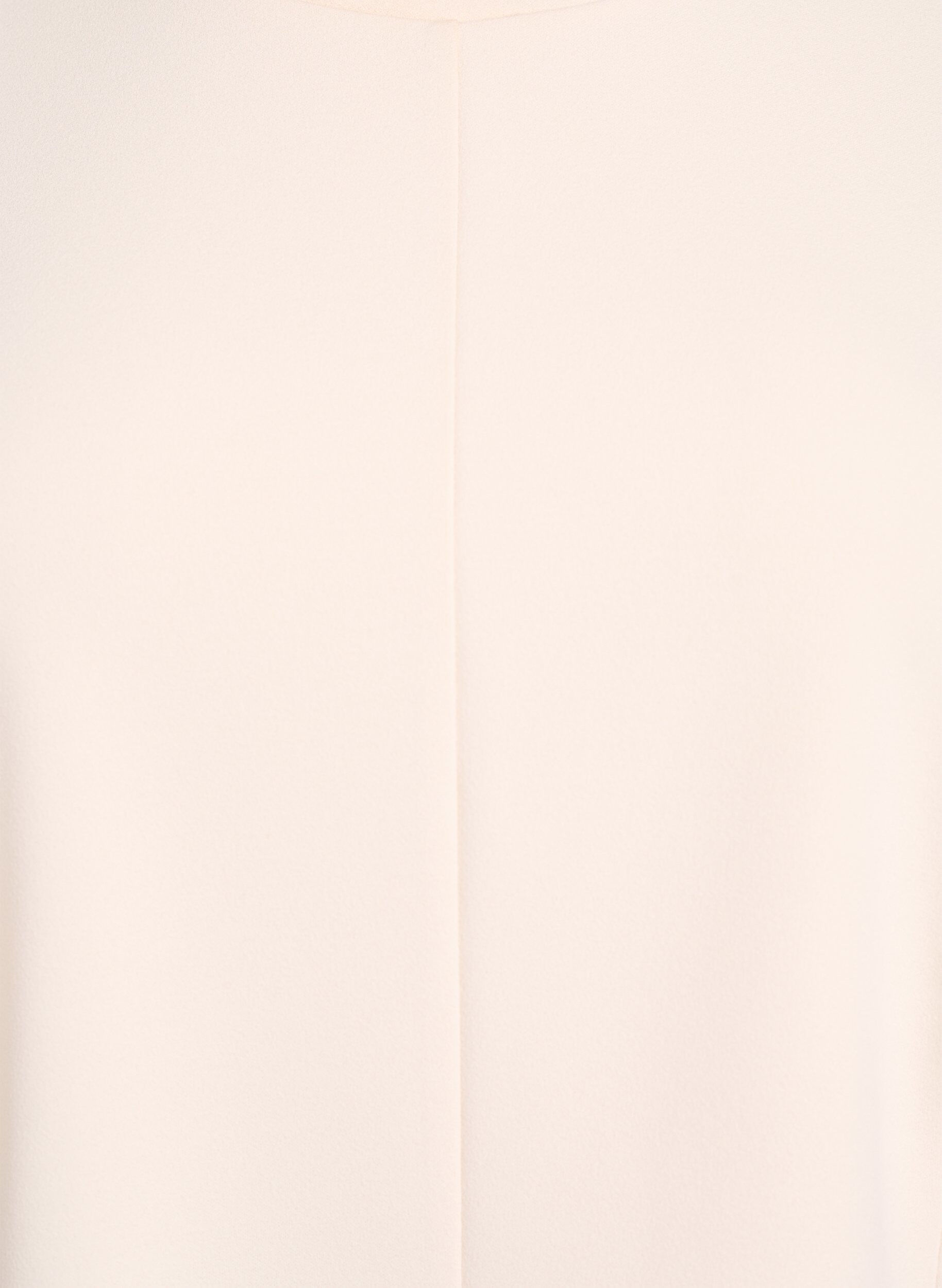 Zizzi Kort&aelig;rmet bluse med formsyede indsnit, Beige, Packshot image number 2