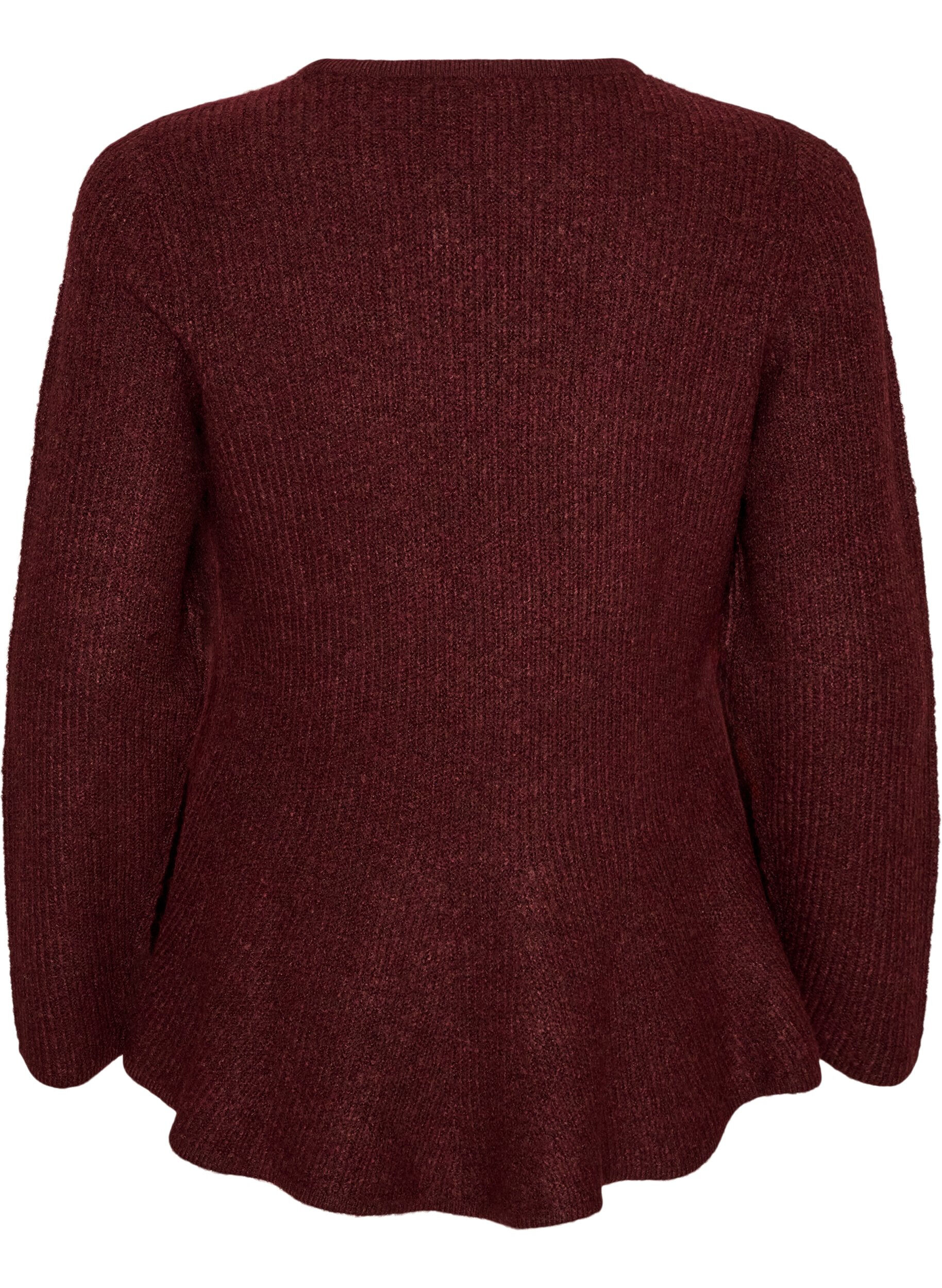 ZizziStrikbluse med A-form, R&oslash;d, Packshot image number 1
