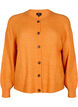 Ribstrikket cardigan med knapper, Orange, Packshot image number 0