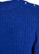 Ribstrikket sweater med ballon&aelig;rmer og knapper, Bl&aring;, Packshot image number 2