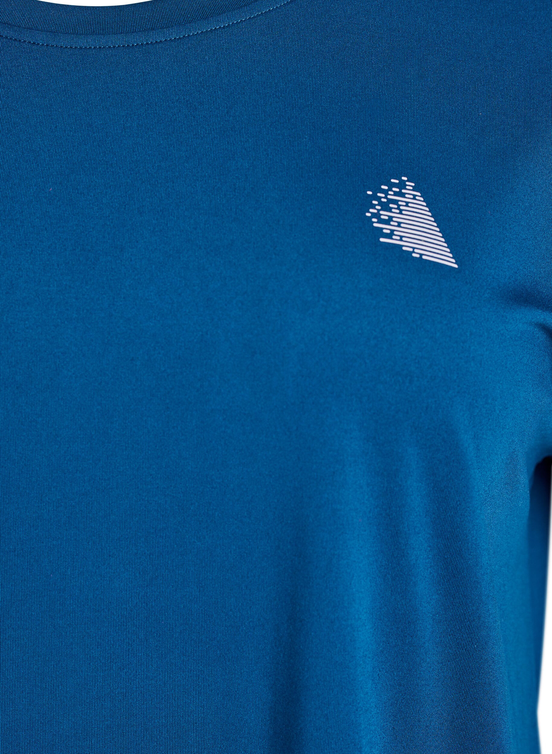 ZizziEnsfarvet tr&aelig;nings t-shirt, Bl&aring;, Packshot image number 2