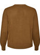 Kabelstrikket cardigan med dekorative knapper, Brun, Packshot image number 1