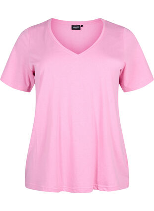 FLASH - T-shirt med v-hals, Begonia Pink, Packshot image number 0