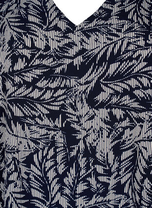 FLASH - Tunika med v-hals og print, Off White Blue Leaf, Packshot image number 2