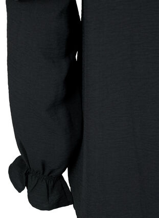 Bluse med flæser og knapper, Black, Packshot image number 3