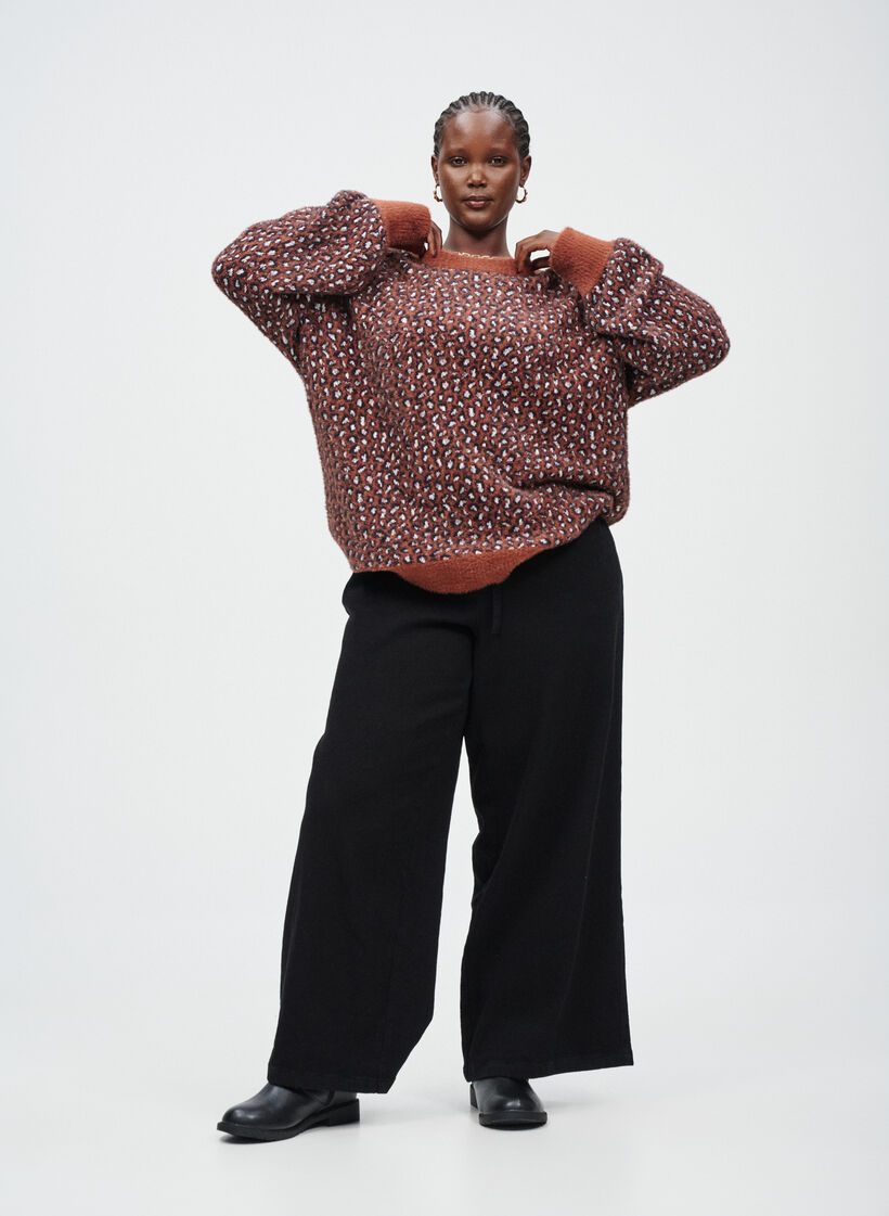 Striktrøje med leopardudtryk , , Model