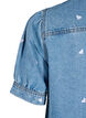 Denim kjole med broderede hjerter, Light blue denim, Packshot image number 3