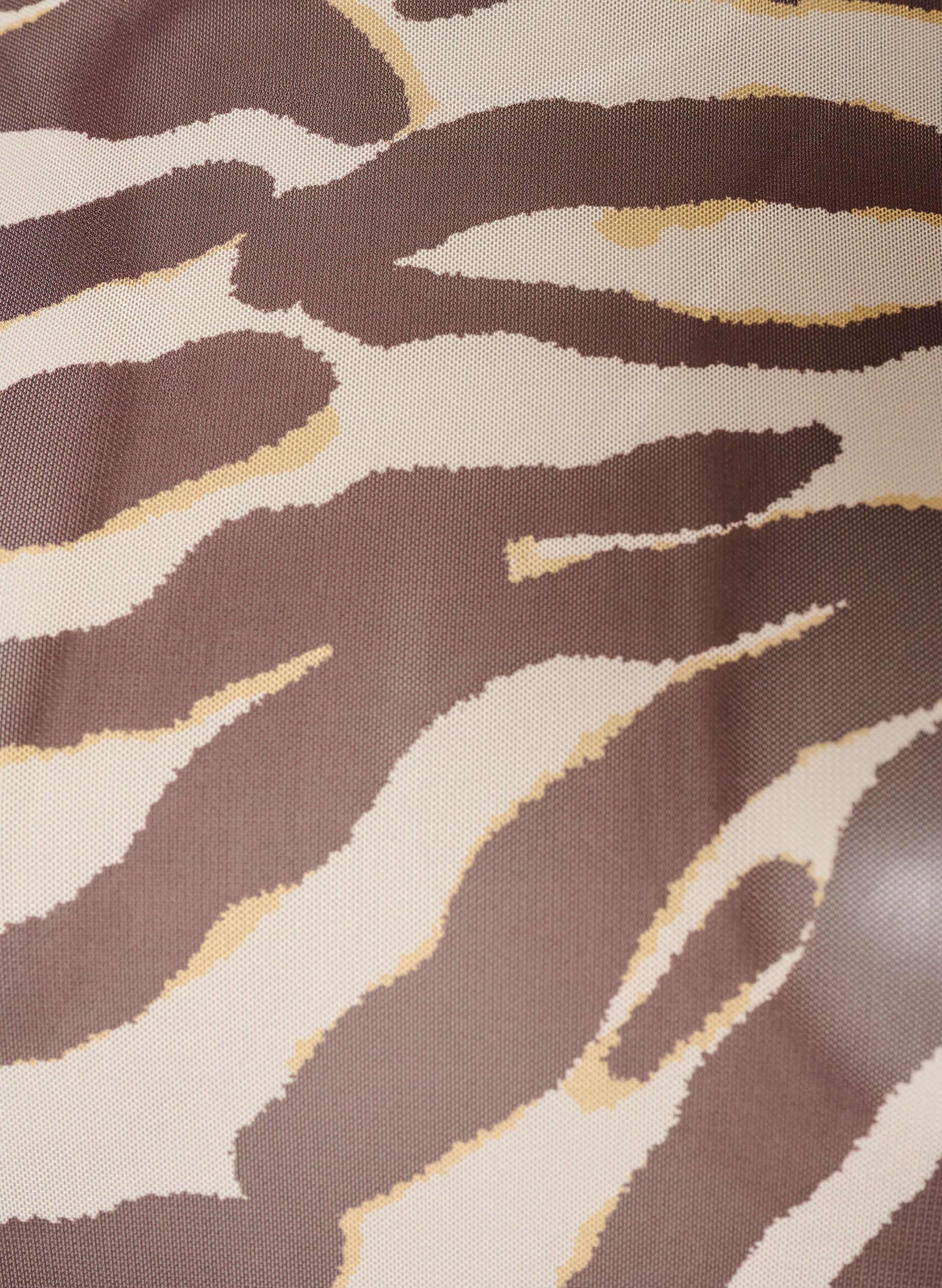 ZizziMeshbluse med print, Brun, Packshot image number 2