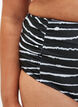 Stribet bikinitrusse med høj talje, Sort, Model image number 2