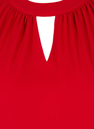 Lang chiffon bluse med 3/4 ærmer, Tango Red, Packshot image number 2