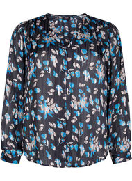 Langærmet skjorte med knapper, Sort