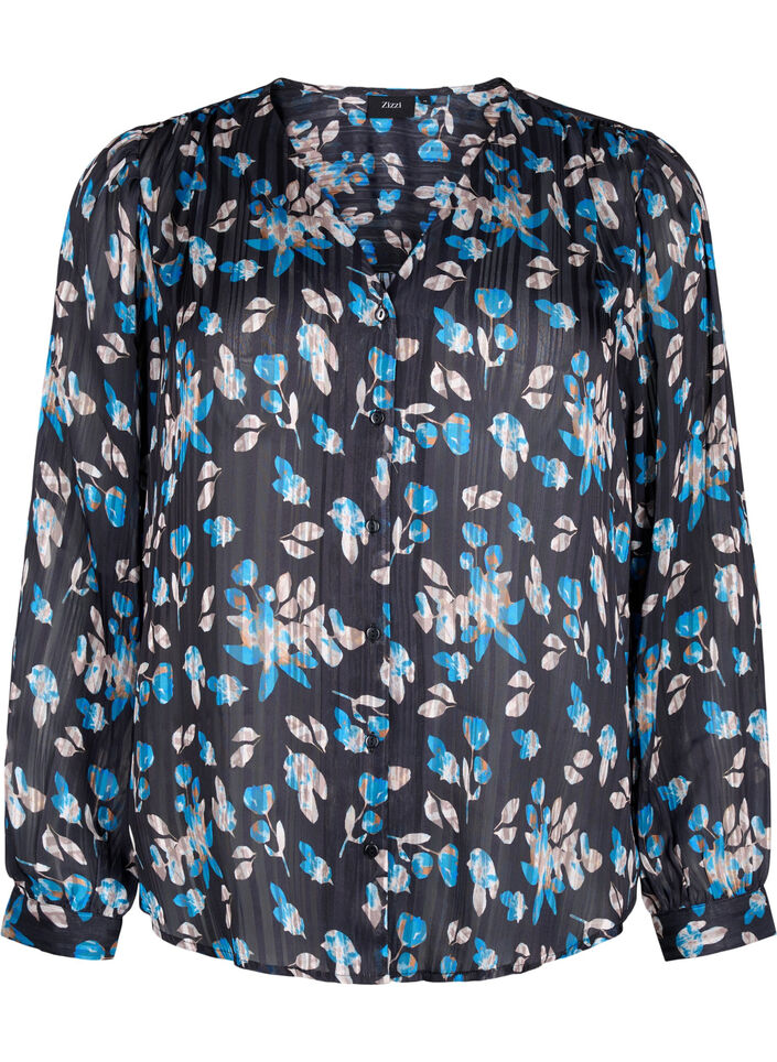 Langærmet skjorte med knapper, Sort, Packshot image number 0