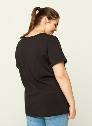 Kortærmet t-shirt med print, Black, Model image number 1
