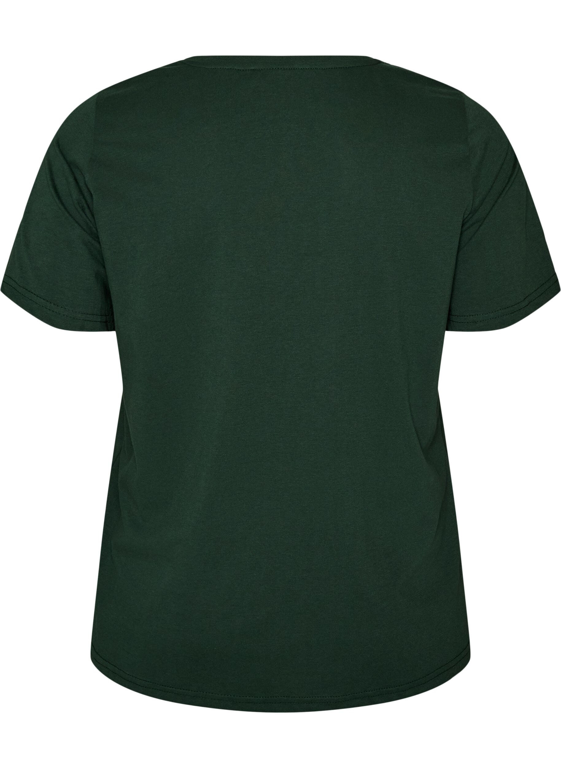 ZizziT-shirt med motiv, Gr&oslash;n, Packshot image number 1