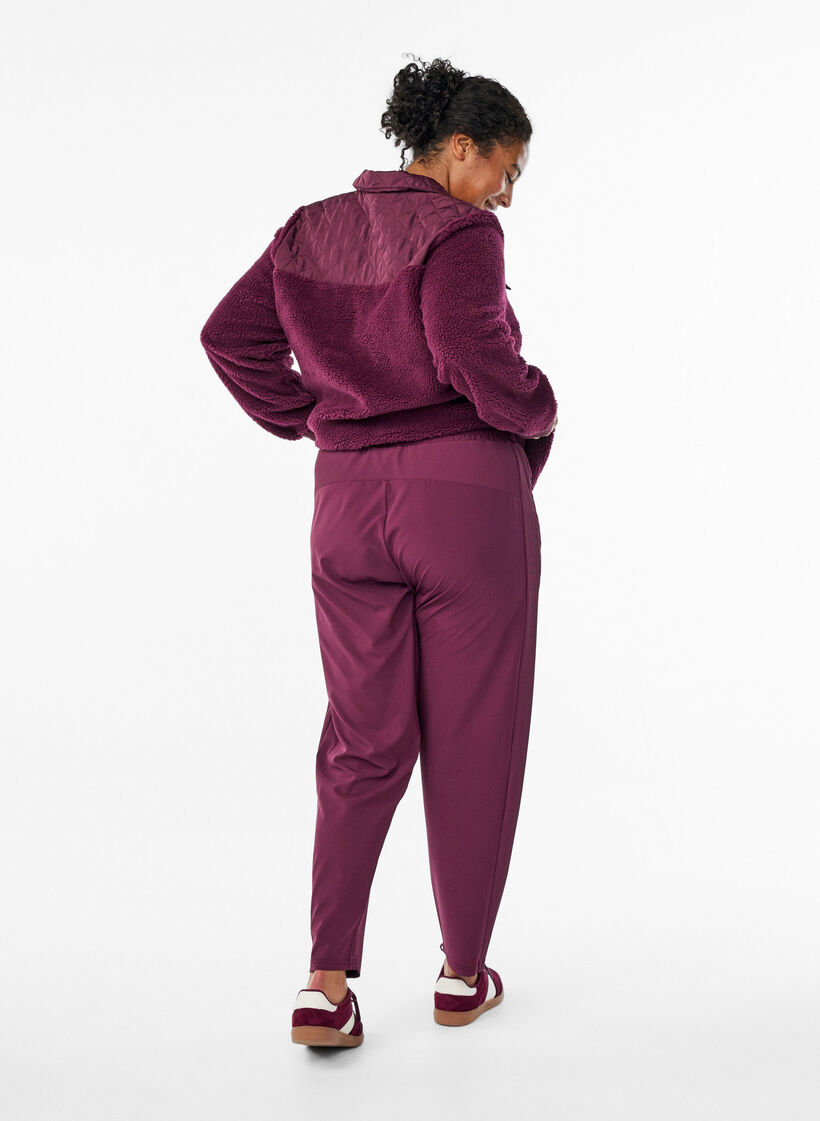 Lette tr&aelig;ningsbukser med lommer, R&oslash;d, Model image number 1